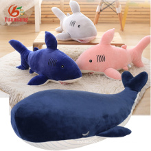 Custom Cute Soft Animal Toy Red/Pink/White/Blue Baby Stuffed Plush Shark And Whale Toy For Kids